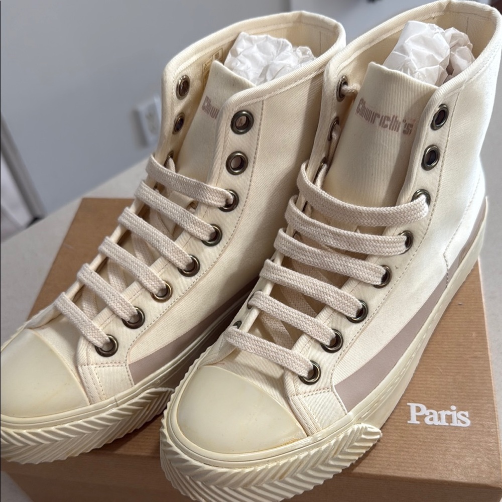 Church’s by Prada High-Top Cream Sneakers